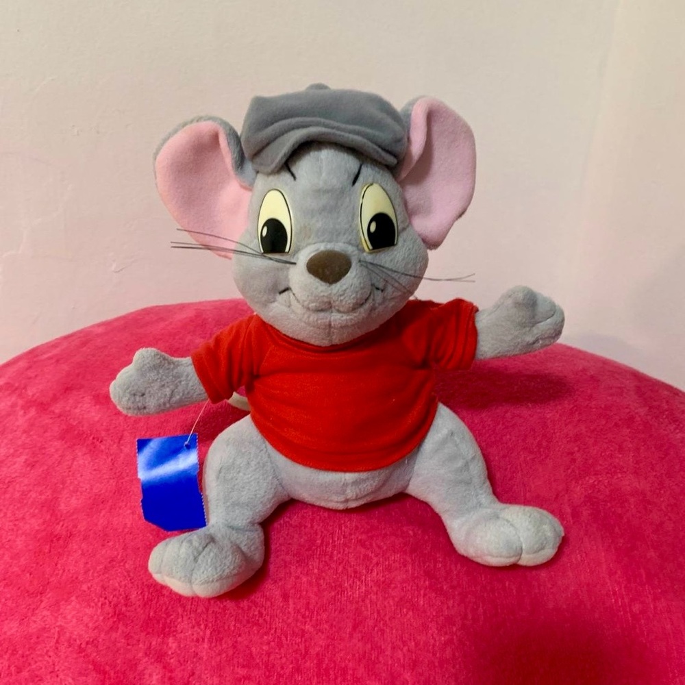 Gray Mouse Plush Toy with Red Shirt